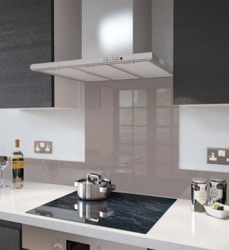 modern kitchen stovetop with mirror