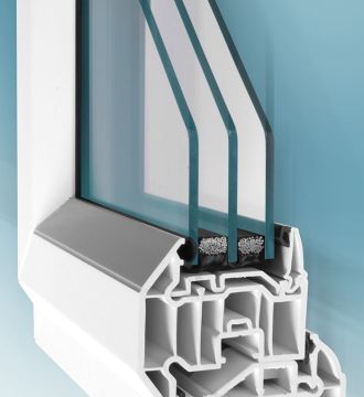 close up inside design of a triple glazed window