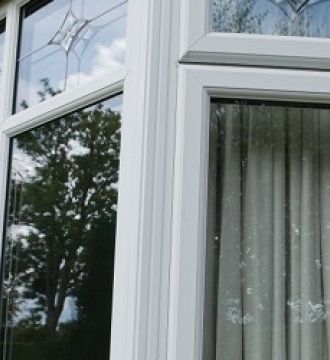 triple glazed windows with curtains in view