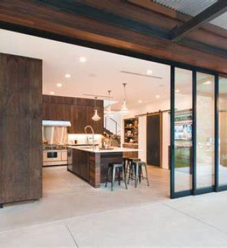 open sliding patio doors on modern home