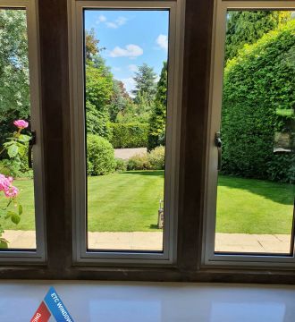 Single bathroom window with shower in view