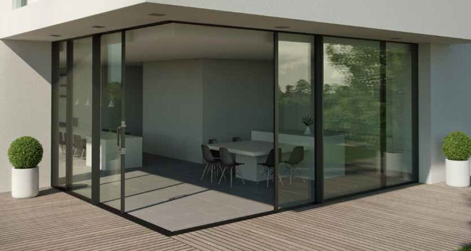 open sliding patio doors on modern home