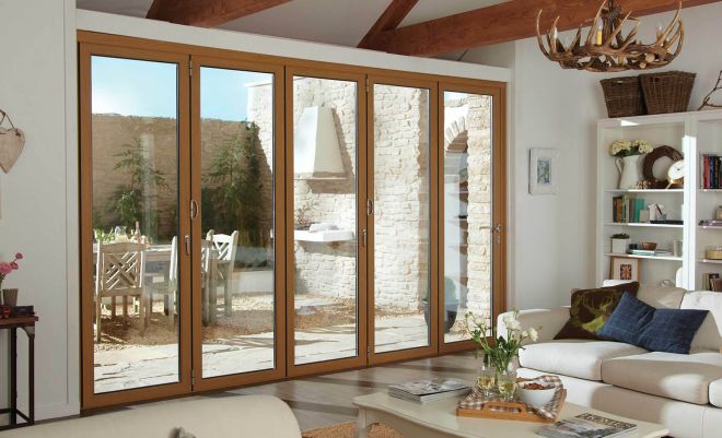 real aluminium bi-fold doors in beautiful home