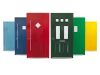 selection of different coloured aluminium doors