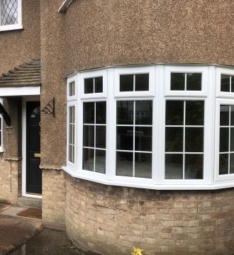 wide shot of house with all windows and doors in view