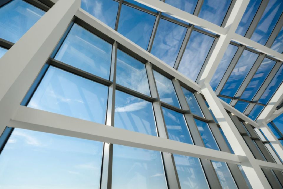 double glazing windows with sky in view