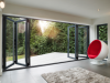 large open bi-fold doors in modern home