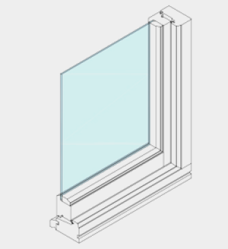 blueprint of single glazing window