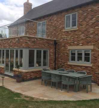 windows and door at the front of a house