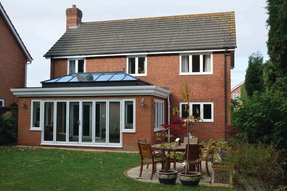 wide shot of home with bi-fold doors in view