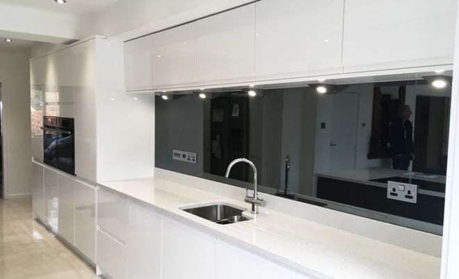 modern kitchen counter with splashback