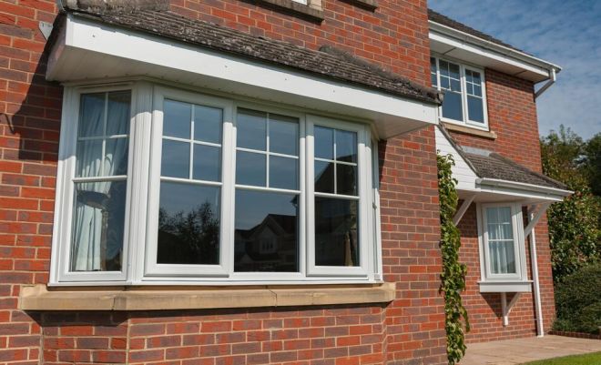 windows on the front of a house