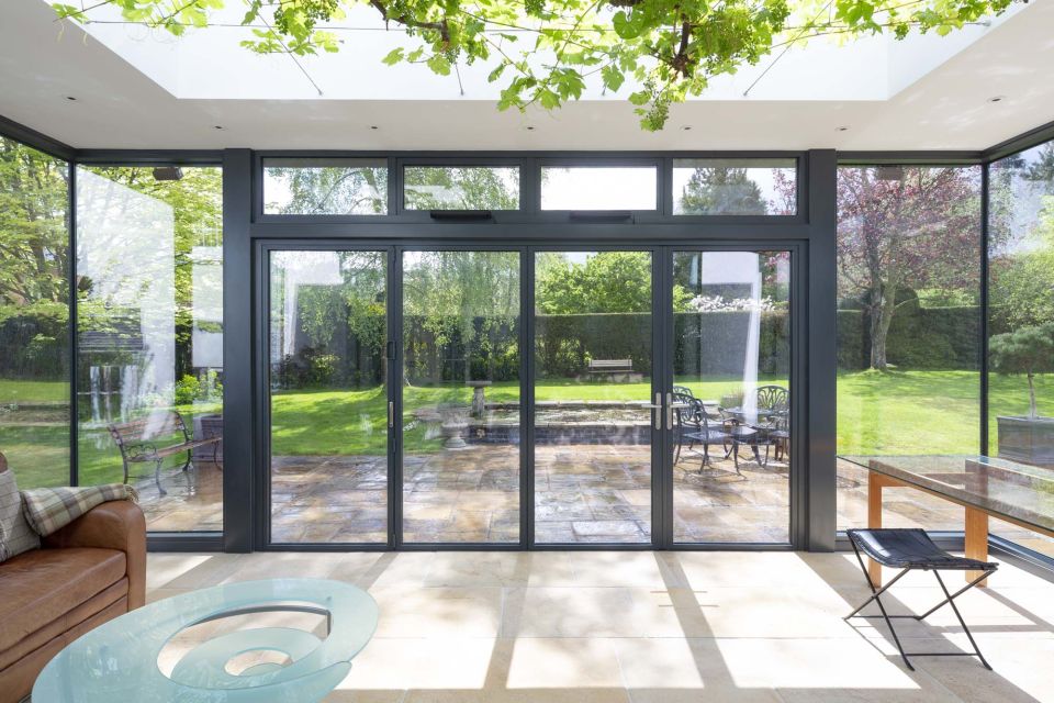 bi-fold doors in modern home with garden in view 